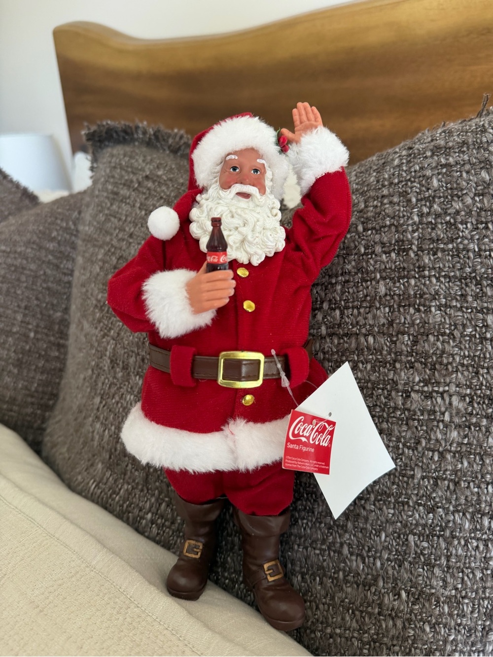 Coca Cola Red & White Santa Figurine with Brown Boots